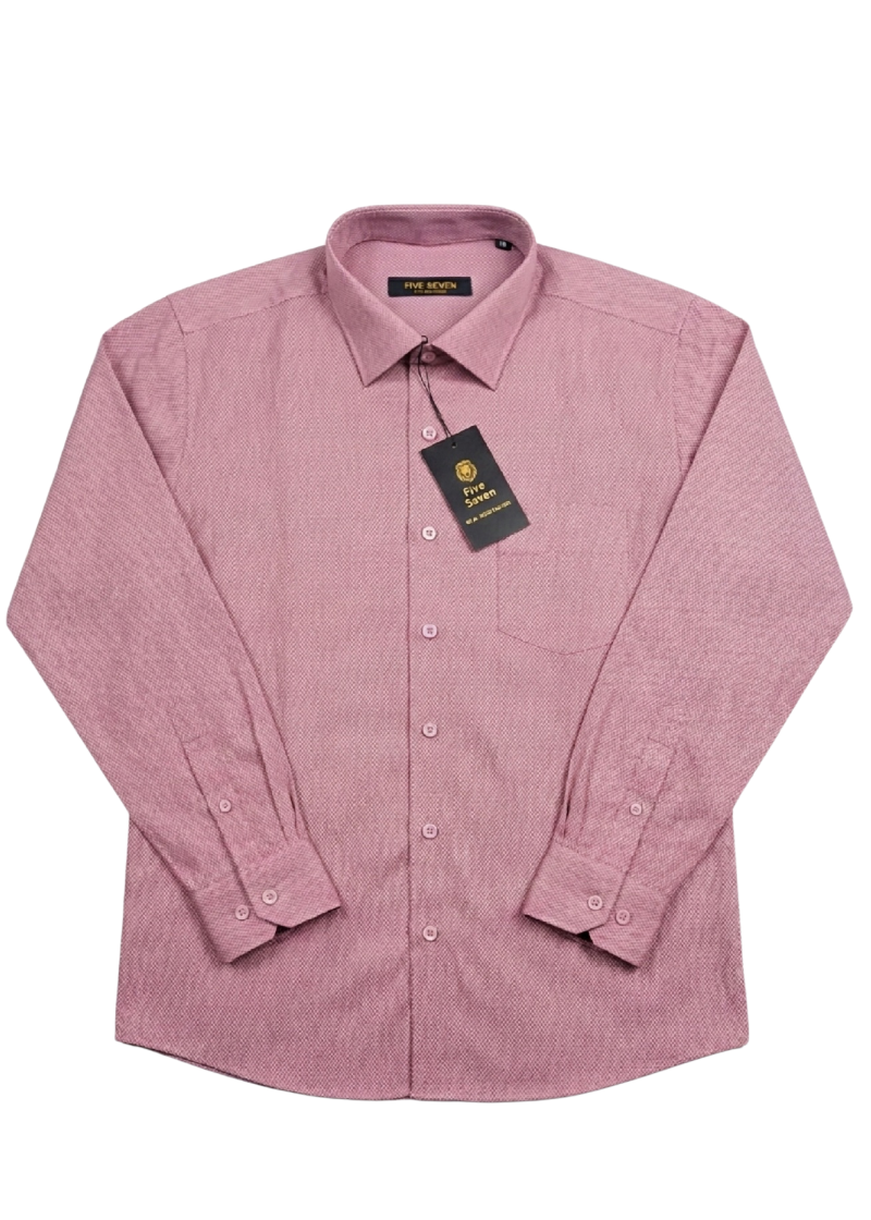 Premium Dusty Pink Micro-Check Formal Shirt | Five Seven