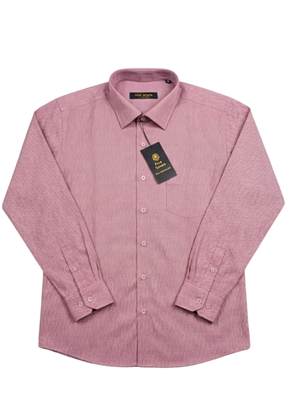 Premium Dusty Pink Micro-Check Formal Shirt | Five Seven