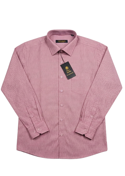 Premium Dusty Pink Micro-Check Formal Shirt | Five Seven