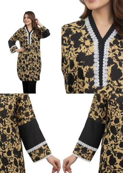 New Exclusive Stone linen black article| Tooba Noor