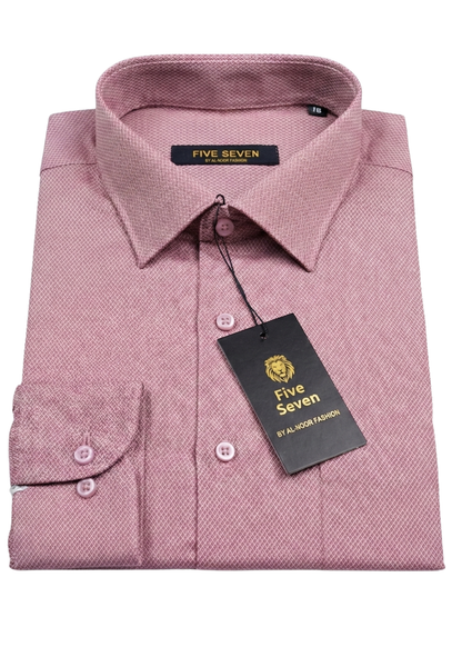 Premium Dusty Pink Micro-Check Formal Shirt | Five Seven
