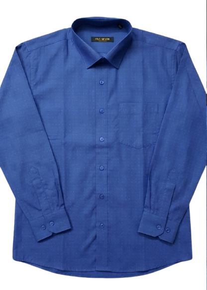 Premium Royal Blue Micro-Textured Formal Shirt for Men |  Five Seven